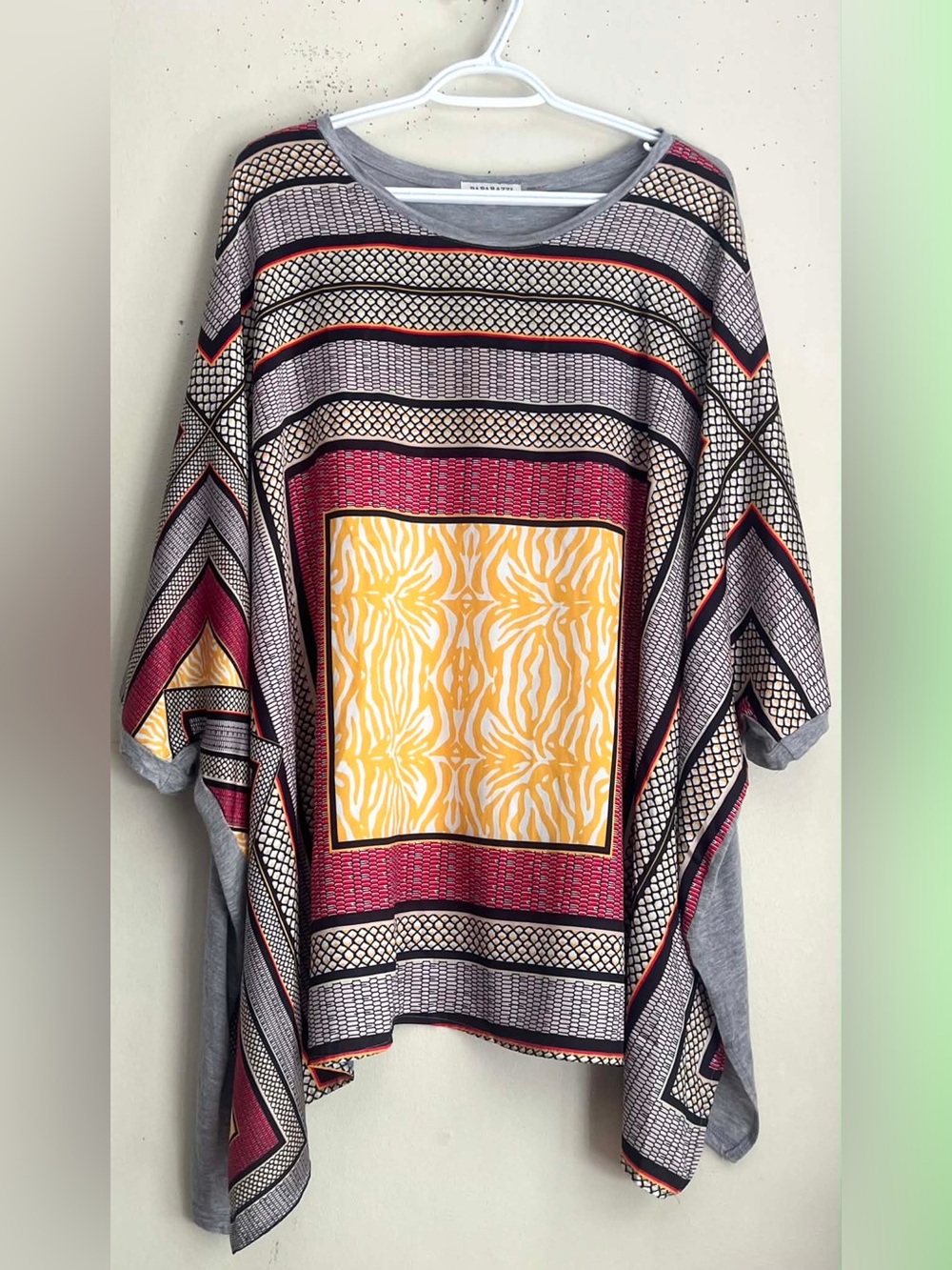 paparazzi Multicolor Box-Panel Tunic with Yellow Accent